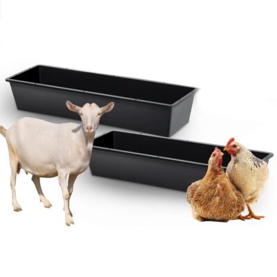 7fc9faf2-3f27-4f89-adfa-59d40fa80de2.jpg 2-piece Dual-purpose Plastic Livestock Feed Trough Suitable For Daily Feeding Of Horses, Goats, Pigs And Other Animals Widely Adaptable To Home Backyards, Pastoral Fences, Livestock Sheds And Other