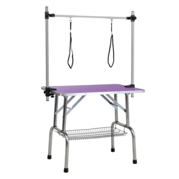 809b3169-603e-415e-9d3a-c987f2866976.jpg Dog Pet Grooming Table Stainless Steel Frame Rubber Pads