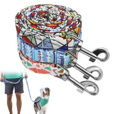 587634961 Thick Dog Leash Nylon Rope Printed Dog Cat Leash Pet Leashes Rope Puppy Leads for Outdoor Walking Training Pet Supplies