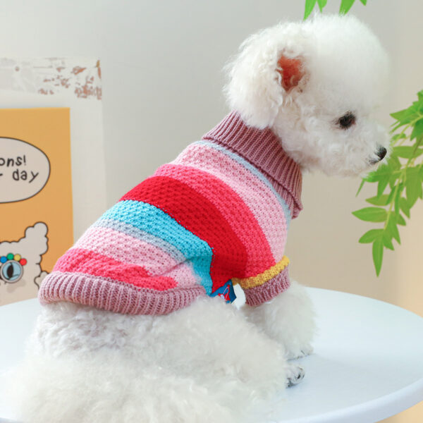 8282063f-5015-4e99-b23f-539cbdbc18b2.jpg Pet Ring Comfortable Color Stripes Colorful Sweater