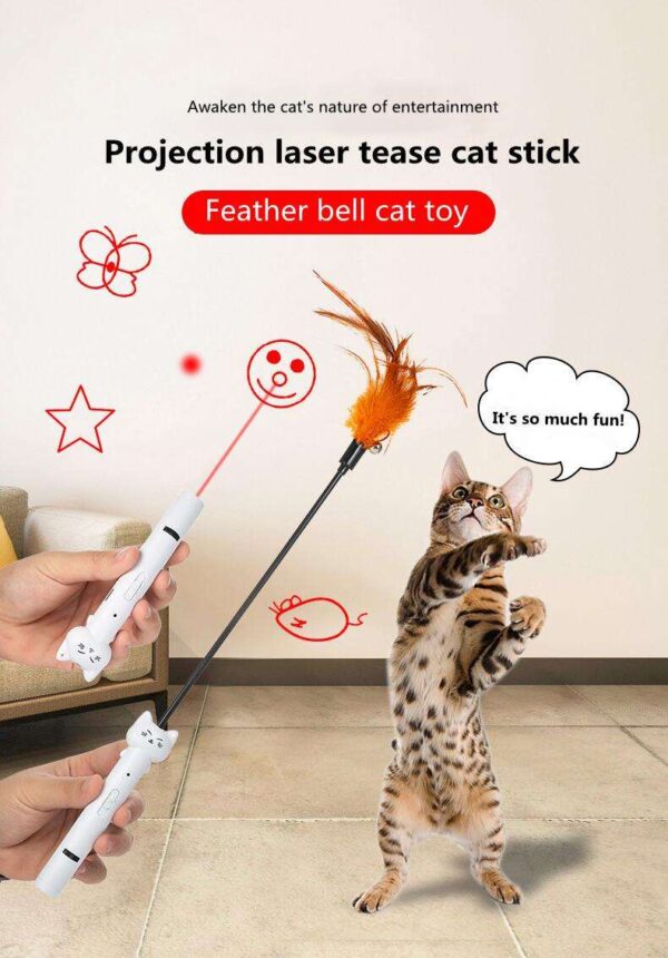 587690364 USB Charging Laser Teasing Cat Stick Infrared Laser Light Pattern Projection Cat Toys Pet Supplies Teasing Cat Pen