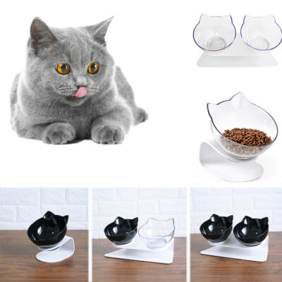 842708951630.jpg Cat Double Bowl Cat Food Bowl Protects Cervical Vertebra