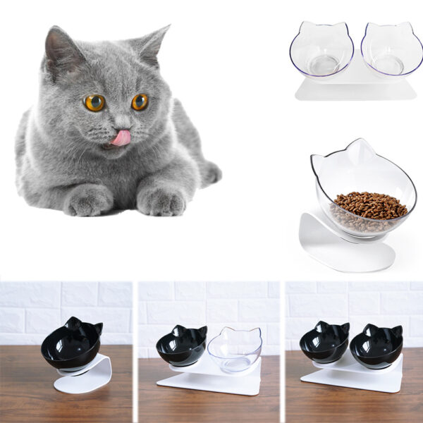 842708951630.jpg Cat Double Bowl Cat Food Bowl Protects Cervical Vertebra