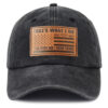 I FIX Black Hat For Men Women, Adjustable Embroidered Wash Cotton Baseball Cap