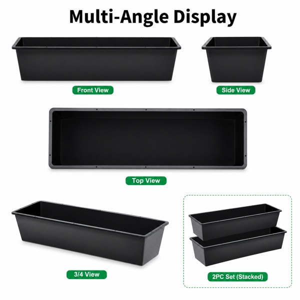 2-piece Dual-purpose Plastic Livestock Feed Trough Suitable For Daily Feeding Of Horses, Goats, Pigs And Other Animals Widely Adaptable To Home Backyards, Pastoral Fences, Livestock Sheds And Other