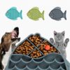 587691258 Fish Shape Silicone Bowl Dog Lick Mat Slow Feeding Food Bowl For Small Medium Dogs Puppy Cat Treat Feeder Dispenser Pet Supplies
