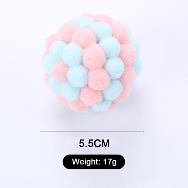 587691311 1 PC Pet Supplies Cat Self-excited Ball Funny Cat Ball Plush Bell Ball Multicolor Stitching Christmas Color Cat Throwing Toys