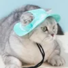 587813843 Fashion Dog Hat Adjustable Pet Bucket Hats with Ear Holes Summer Outdoor Round Brim Sun Hat for Samll Dogs Cats Pet Supplies
