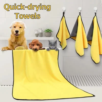 587616784 Quick-drying Towels for Pet/Dog/Cat Soft Fiber Towels Water-absorbent Bath Towel Convenient Pet Shop Cleaning Towel Pet Supplies