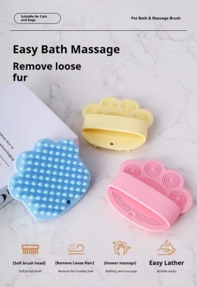 86087eb4-06e8-4933-8c08-b948ff4a90f9.jpg Dog Bath Brush,Pet Bath Comb Brush Soothing Massage Rubber Comb,Pet Bathing Brush