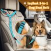 86928a9b-bf17-4fc3-b028-8f330761f300.jpg Removable Dog Seat Belt Harness For Car, 3 In 1 Pet Dog Car Seatbelt Leash, Retractable Restraint Secures To Vehicle Headrest