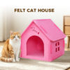 Detachable Felt Cat House, Cute Cottage Style Cat Cave, Indoor Cozy Pet Hideaway Shelter For Small Medium Cats