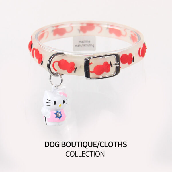 587814177 Pet Collars Cat and Dog Luminous Bell Collars Adjustable Rubber Luminous Dog Walking Supplies