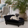 PawHut Pet Sofa Bed Couch With Storage, Pet Sofa For Cats And Small Dogs, Black