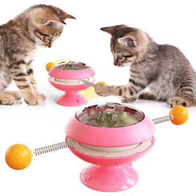 587638807 Turntable Cat Toy Teasing Cat Stick Cat Fighting Catnip Ball Pet Supplies
