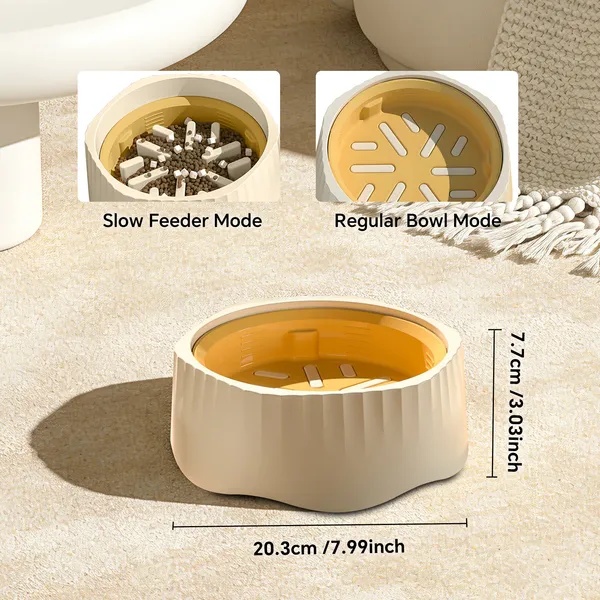 White Dual-purpose Slow Food Bowl, Fast&slow Food Can Be Freely Switched To Adapt To Different Pet Eating Habits, Cross-border Hot Selling Pet Supplies