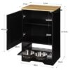 89c237fc-24ec-4336-b838-5948e23e6847.jpg Feeding Station With 1 Storage Cabinets, Pet Feeding Station With 2 Elevated Dog Bowls, Side Hooks, Anti-tip Kit, Hidden Pet Feeder Station For Feeding Watering, Black