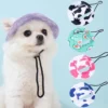 587813840 Fashion Dog Hat Adjustable Pet Bucket Hats with Ear Holes Summer Outdoor Round Brim Sun Hat for Samll Dogs Cats Pet Supplies