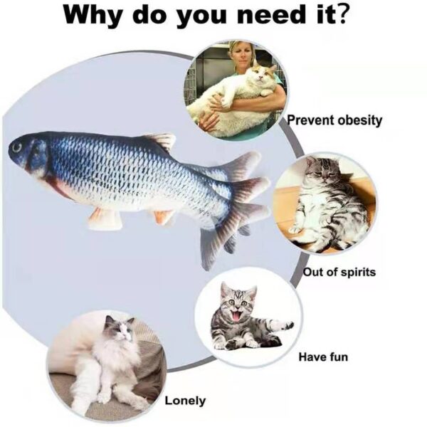 587689617 Cat USB Charger Toy Fish Interactive Electric floppy Fish Cat toy Realistic Pet Cats Chew Bite Toys Pet Supplies Cats dog toy