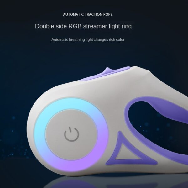 587639677 Dog walking rope with LED light automatic retractable traction rope non gripping dog traction rope pet supplies