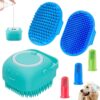 8a8d2de3-ac60-4529-bd40-6567053ff198.jpg 6PCS Dog Bath Brush Dog Toothbrush Adjustable Handle Shampoo Brush Scrubber For Short Long Haired Dogs Cats Effectively Solve Odor Stain Removal Problems
