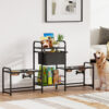 8b3f2acd-7686-4016-8476-973495ad147d.jpg 3 Height Adjustable Dog Bowl Stand Oxford Fabric With Features Four Bowls, Toy Bin Basket