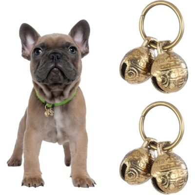 8b79208a-ec35-4809-8d0d-c3658ce3f7e4.jpg Copper Bell For Dog Collar, 4 PCS Brass Dog Bells Extra Loud Collar Bell For Pet Tracking Anti Lost Training Pets Pendant Accessories Anti Theft Bells For Little Dogs