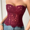 Sexy Hollow Out Corset Top Women Lace Double-layer Streetwear Party Club Corset Clothing