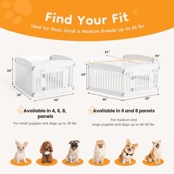 8c87e3bc-99ad-4cc1-b663-7b7b3de081ca.jpg Dog Playpen Safe & Secure Indoor-Outdoor Pet Fence -Folding & Portable Ideal For Small To Medium Dogs - Easy To Clean
