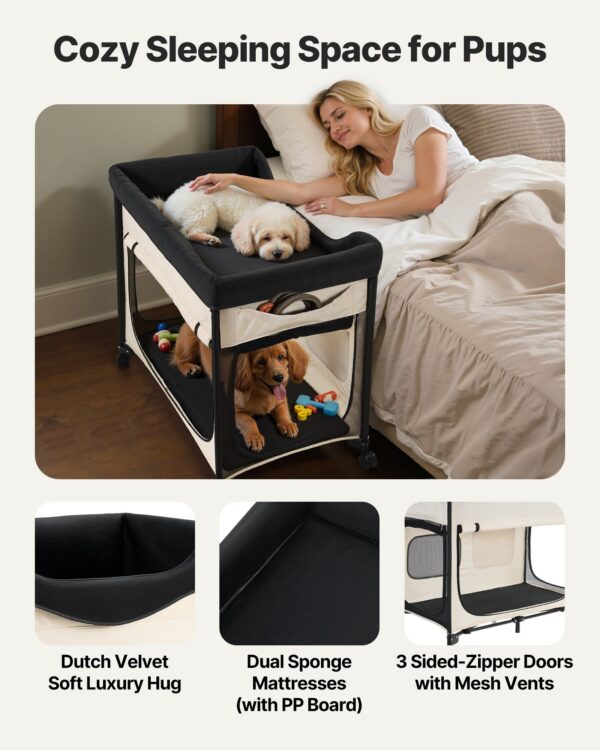 8dfb3666-2232-4877-8663-0fa116f47496.jpg Elevated Lounge Pet Bed Foldable Bunk Dog Bed With Wheels & Side Bags L