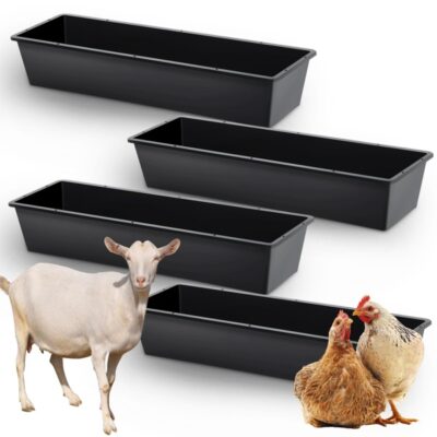 8e6bf69b-030f-4efd-8e8d-bf17a5dd33da.jpg 4-piece Dual-purpose Plastic Livestock Feed Trough Suitable For Daily Feeding Of Horses, Goats, Pigs And Other Animals Widely Adaptable To Home Backyards, Pastoral Fences, Livestock Sheds And Other