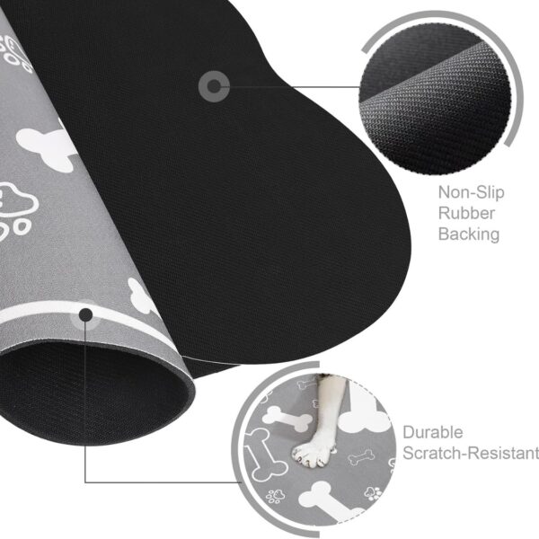 901d9f18-a0e8-48dc-89d6-f62b84f95be3.jpg Dog Cat Food Mat,Rapid Absorbent Pet Feeding Mat, Bone Shaped Dog Placemat Water Bowl Mat With Rubber Backing,No Stains Dog Cat Food Mats Indoor, Pet