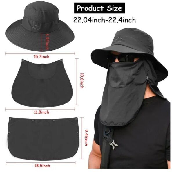 902e20fc-6760-4742-bd0a-cc83dc11aa62.jpg Wide Brim Sun Hat UV Protection Bucket Cap For Hiking Camping Fishing Safari Men