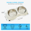 Double Stainless Steel Pet Bowl Set, Macaron Colors, Non-Slip Base And Easy To Clean For Cats And Dogs, Indoor And Outdoor Use