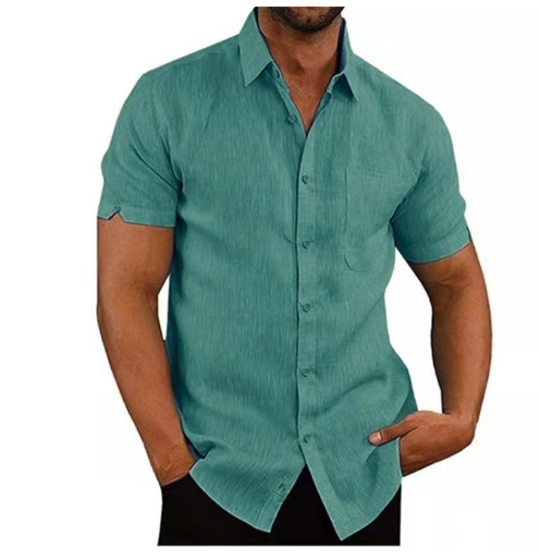 9169b8de-dbc3-44a5-860b-0e1bbd9e7fba.jpg Men Short Sleeve Summer Solid Shirts Casual Loose Tops Tee