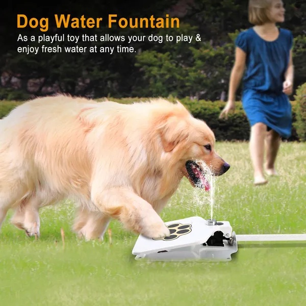 91ad1cea-8aed-45cc-98f0-b68c9304cf37.jpg Dog Water Fountain Outdoor Dog Pet Water Dispenser Step-on Activated Sprinkler
