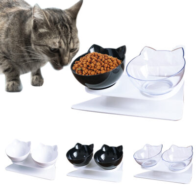587636173 Pet Bowls Dog Food Water Feeder Pet Drinking Dish Feeder Cat Puppy With Raised Feeding Supplies Small Dog Accessories