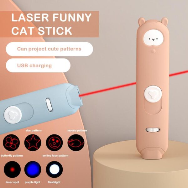 587814091 Pet Supplies Cat Laser Pen Infrared Spotlight Feather Bell Cat Toy Set Funny Cat Stick