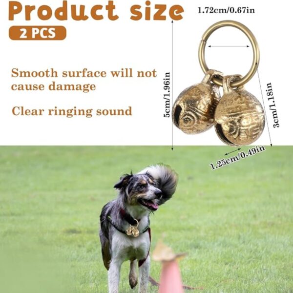 93c082ef-2f58-4d96-aedc-8433eea58cd6.jpg Copper Bell For Dog Collar, 4 PCS Brass Dog Bells Extra Loud Collar Bell For Pet Tracking Anti Lost Training Pets Pendant Accessories Anti Theft Bells For Little Dogs