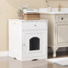 942d6a3d-5cab-4a50-8be0-71788f5269df.jpg Wooden Pet House Cat Litter Box Enclosure With Drawer, Side Table, Indoor Pet Crate, Cat Home Nightstand White