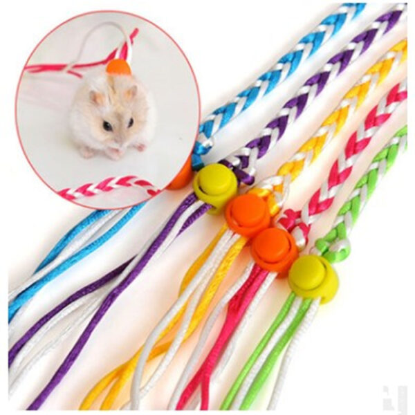 587634717 Hand-Woven Small Pet Dual-Purpose Traction Rope Pet Sliding Mouse Rope Walking Squirrel Traction Rope Hamster Supplies