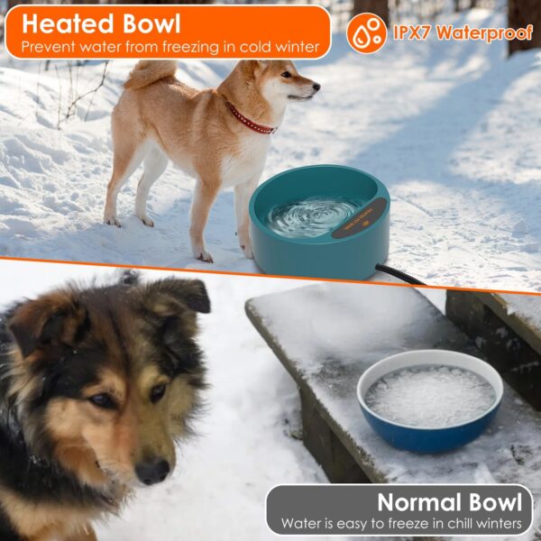 95164670-164d-4f4d-b1d0-754721013bd2.jpg 1Pc Heated Water Bowl For Dog Cat 74.4OZ Heating Water Dish IP67 Waterproof Thermal Water Bowl Heated Pet Bowl Dog Cat Water Feeder Bowl For Dog Cat Rabbit Pet