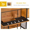 95c0ecc7-eb75-4cdc-a6f8-360da04c07bf-1.jpg 48" 2-Story Large Rabbit Hutch Bunny Cage Wooden Pet House Metal Frame with Rooms, Ramp, No Leak Tray, Feeding Trough, Waterproof Asphalt Roof for Rabbits, Chickens, Ducks, Outdoor/Indoor
