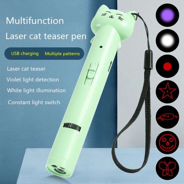 587690366 USB Charging Laser Teasing Cat Stick Infrared Laser Light Pattern Projection Cat Toys Pet Supplies Teasing Cat Pen