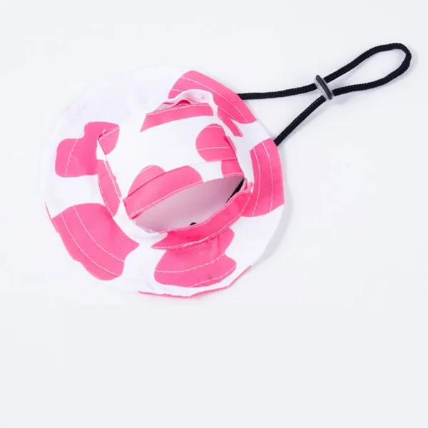 587813846 Fashion Dog Hat Adjustable Pet Bucket Hats with Ear Holes Summer Outdoor Round Brim Sun Hat for Samll Dogs Cats Pet Supplies