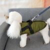 587639404 Autumn Winter Pet Skiing Costume Sleeveless Cotton Padded Vest With Durable Chest Strap Harness Clothing Coat Supplies