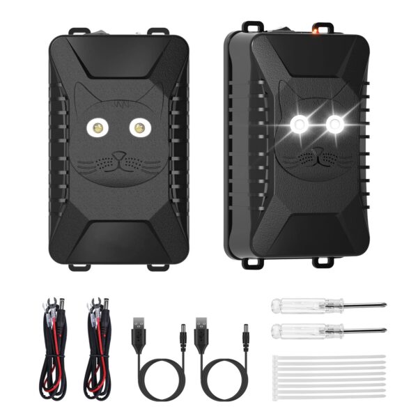 9822411c-ddc9-4c24-a469-522e519b6493.jpg 2 Packs Under Hood Ultrasonic Rodent For Spring Repellent Mouse Wildcat Control Portable Rodent Chaser With 3 Power Supplies For Car Home Garage