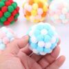 587691310 1 PC Pet Supplies Cat Self-excited Ball Funny Cat Ball Plush Bell Ball Multicolor Stitching Christmas Color Cat Throwing Toys