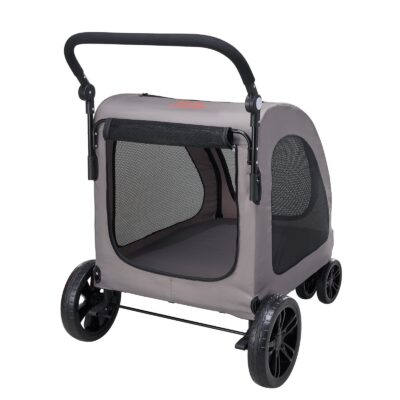 Pet Stroller 4-Wheels Dog Stroller Carrier 160lbs Weight Capacity Portable