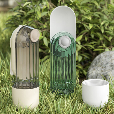 587634446 2 In 1 Pet Water Cup Segment Design Green Dog Walking Portable Drinking Cup Dog Feeding Supplies Pet Supplies Dog Walking Water